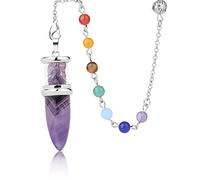 Soulnioi 7 Chakra Amethyst Pendulum, for Divination and Meditation
