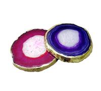 Soulnioi Agate Coasters Purple Unique Amethyst Stone Coasters for Drinks