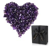 Soulnioi Amethyst Crystal Tumbled Chips Stone Natural Crystal Crushed Stones Irregular Bulk Gemstones 5-7mm 500g for DIY Garden Home Decorative