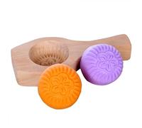 Soulnioi Butter Molds Moon Cake Mould Wooden Chinese Traditional Pastry 3D Press Plum Blossom Shaped for Pressing Buns, Traditional Chinese Pastry, Dessert Molds 3.5CM