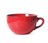 soulnioi Ceramic Cereal Soup Cup, 700ML Coffee Mug Tea Mug, Microwave Breakfast Bowls Salad Bowls with Handle, Cappuccino Coffee Cups - Red