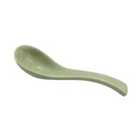 Soulnioi Ceramic Soup Spoon, Cream Style Dessert Spoon, Rice Spoon Serving Spoon Cereal Spoon for Kitchen Restaurant - Green