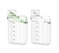 soulnioi Cereal Storage Containers, 2Pcs Rice Storage Container Airtight Dry Food Storage Tank Plastic Kitchen Cereal Dispenser or Flour, Pet Food, Sugar Storage - 2800ML/White+Green