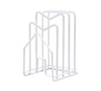 Soulnioi Chopping Board Rack Pot Lid Holder Cutting Board Holder Kitchen Utensils Storage Countertop Organiser Holder for Pan Lids - White