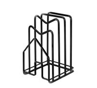 Soulnioi Chopping Board Rack Pot Lid Holder Cutting Board Holder Kitchen Utensils Storage Countertop Organiser Holder for Pan Lids - Black