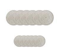 Soulnioi Cotton Place Mats and Coasters, Round Table Placemats, 30cm Heat Resistant Washable Dining Table Mats 11cm Coasters, Set of 6 - Beige