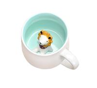 soulnioi Cute Mug 3D Animal Ceramic Coffee Tea Cup with Handle, Handmade Animal Figurine Ceramics Cup for Coffee,Tea,Milk, Gift for Birthdays/Graduation/Valentines/Weddings (Lion)