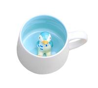 soulnioi Cute Mug 3D Animal Ceramic Coffee Tea Cup with Handle, Handmade Animal Figurine Ceramics Cup for Coffee,Tea,Milk, Gift for Birthdays/Graduation/Valentines/Weddings (Penguin)