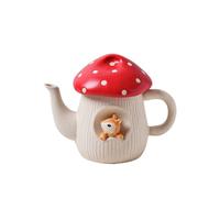 Soulnioi Cute Mushroom Teapot, Handmade Ceramic Teapot with Handle and Lid, 700ML Large Cup for Serving Hot or Cold Drinks