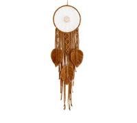 Soulnioi Dream Catcher,Weaving Leaf Tassel Dreamcatcher,Double Circle Tassel Dreamcatcher,Macrame Wall Hanging,for Bedroom Dream Catcher for Girls,for Wedding//Birthday Decoration Caramel