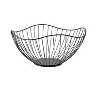 Soulnioi Fruit Basket Wire Fruit Bowl Iron Fruit Holder for Fruit Storage Vegetable Snack Kitchen Decoration - 25.5cm/Black