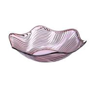 soulnioi Fruit Plate, Crystal Serving Bowl Platter, Clear Salad Bowl, Snack Dessert Plate, Flower Shape Wave Edged Plate, Wedding Candy Plate, Decorative Tray for Home Office - Purple