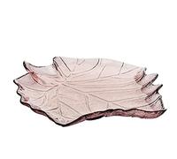 Soulnioi Fruit Snack Dessert Salad Serving Multipurpose Tray Leaf Shaped Dinner Wedding Candy Decorative Plate - Crystal Glass Clear 26cm-Purple