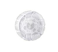soulnioi Glass Crystal Fruit Plate, Clear Serving Plate, Lotu Shape Dinner Plate Multipurpose Tray Snack Candy Decorative Plate for Home Wedding Party - White