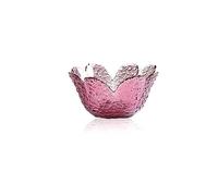 soulnioi Glass Dipping Bowl, Crystal Flower Shape Sauce Dishes, Gold Inlay Mini Snack Dessert Bowls for Home Wedding Party 9.5cm Diameter - Purple
