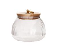 soulnioi Glass Jar with Lid Glass Containers With Bamboo Lids Coffee Storage Airtight Canister Petal Decorative Container Tea & Coffee Bean Sealer 550ML
