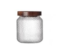 Soulnioi Glass Jar with Lid Glass Containers With Bamboo Lids Coffee Storage Airtight Canister Petal Decorative Container Tea & Coffee Bean Sealer 800ml Hammerhead Pattern