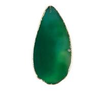Soulnioi Healing Crystal Natural Polished Undrilled Green Agate Stone Slices Irregular Geode Slices with Gold Edge for Wedding Party Cards Gifts DIY Reiki Desk Decor（6-7cm）