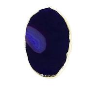 Soulnioi Healing Crystal Natural Polished Undrilled Purple Agate Stone Slices Irregular Geode Slices with Gold Edge for Wedding Party Cards Gifts DIY Reiki Desk Decor（6-7cm）