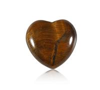 Soulnioi Healing Crytsal Natural Energy Tiger Eye Crystal Heart Shape Love Stone Pocket Stone Worry Stone for Yoga Reiki Meditation 3CM