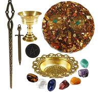 Soulnioi Healing Energy Crystal Seven Chakra Crystal 12Pcs Crystal Sword Grail Orgone Energy Crystal Kit for Beginners Reiki Yoga Meditation Spiritual Crystal Healing, 1.0 count (XYUS-XY-N-20)