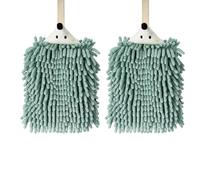 soulnioi Kitchen Hand Towels, Cute Animal Dish Cloths Microfiber Cleaning Cloth Absorbent Washcloth with Hanging Loop for Kitchen and Bathroom - Hedgehog, Green