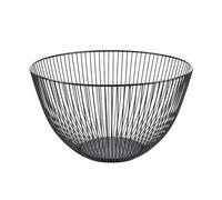 Soulnioi Metal Fruit Basket Iron Wire Fruit Bowl Round Fruit Storage for Vegetable Snack Bread Basket Home Decor - Black