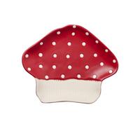 soulnioi Mushroom Salad Plate, Ceramic Cute Dessert Plate, 8 inch Polka Dot Serving Tray Dinner Plate - Fat Plate