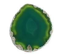 Soulnioi Natural Agate Coasters for Drinks，Geode Stone Coasters Agate Slices Drinkware Bar Glass Coasters for Coffee Table for Home Housewarming Gift (Green)
