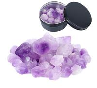 Soulnioi Natural Amethyst Cluster Crystal Gemstones Crystal Rock Rough Stones Raw Minerals Stones Aromatherapy Stones with Tin Can for Healing Spiritual Meditation Reiki Balancing Home Decor