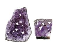 Soulnioi Natural Amethyst Crystal Cluster Irrgular Stone Purple Quartz Geode for Home Decor(2pcs 10g）