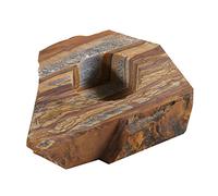 Soulnioi Natural Crystal Candle Holder Ornament Rough Stone Candle Tealight Holder for Home Garden Decoration, Home Decor Reiki Stone-Tiger's Eye
