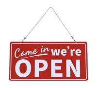 Soulnioi Open Closed Sign, PVC Double Sided Board with Wipe Clean Return Time Section and Removable Hanging Chain for Restaurant, Office, Business, Shop, Cafe - 15x30cm