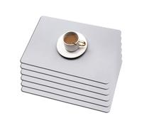 Soulnioi Placemats Set of 6, PU Leather Table Mats Heat Resistant Anti-Slip Place Mats Double-sided Washable Plate Mats for Kitchen Dining Table Restaurant Home Decor - Light Grey