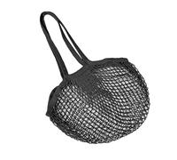 Soulnioi Reusable Grocery Mesh Bag Long Handle Cotton String Mesh Produce Bags Organic Grocery Shopping Bags Portable/Washable Long Handle Mesh Bag for Fruit and Vegetables Storage Black 1PC