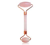 Soulnioi Rose Quartz Face Roller, Face Massage Tool for Natural Beauty Skin Care, Pink Crystal Massager Reduces Dark Eye Circles and Puffiness, Noiseless Rolling