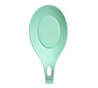 Soulnioi Silicone Spoon Rest Spoon Holder Kitchen Utensils Cooking Spoon Holder Kitchen Counter Rest for Spoons, Tongs, Spatula - Lake Green