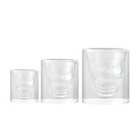 soulnioi Skull Shaped Drinking Glasses Double Wall Shot Glasse Drinking Cup, for Wine Vodka,Party, Home, Bar(75ml+150ml+250ml)