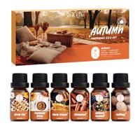 SoulOrigin Autumn Essential Oils Set, Fragrance Oil Set for Oil Diffusers for Home, Soap Candle Making Scents 6x10ml - Pumpkin Spice, Nutmeg, Apple Pie, Autumn Harvest, Cinnamon, and Maple Syrup