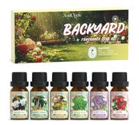 SoulOrigin Backyard Essential Oils Set, Fragrance Oil Set for Oil Diffusers, Scented Oils for Soap Candle Making 6x10ml - Gardenia, Rose, Lavender, Secret Garden, After Rain, and Sunshine