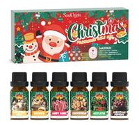 SoulOrigin Christmas Essential Oils Set, Fragrance Oil Set for Oil Diffusers, Scented Oils Candle Making Home 6x10ml- Eggnog, Christmas Cake, Gingerbread, Mistletoe, Candy Canes, and Christmas Pudding