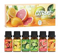 SoulOrigin Citrus Fragrance Oils Set, Fragrance Oil Set for Oil Diffusers, Scented Oils for Soap Candle Making 6x10ml - Blood Orange, Lemon, Bergamot, Lime, Grapefruit, and Citrus