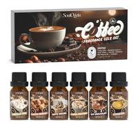 SoulOrigin Coffee Essential Oils Set, Fragrance Oil Set for Oil Diffusers, Scented Oils for Soap Candle Making 6x10ml - Vanilla Chai, Espresso, Caffe Mocha, Hot Chocolate,Caramel Macchiato