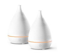 SoulOrigin Essential Oil Aroma Diffuser with 7-Color Light Variation, Suitable for Home, Bedroom Decoration-White vase Aromatherapy Machine-2Pack