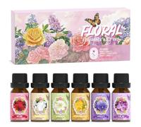 SoulOrigin Floral Fragrance Oils Set, Fragrance Oil Set for Oil Diffusers, Scented Oils for Soap Candle Making 6x10ml - Rose, Gardenia, Jasmine, Honeysuckle, Violet, and Lilac
