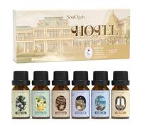 SoulOrigin Hotel Essential Oils, Essential Oil Set for Oil Diffusers, Scented Oils for Bath Salts Making 6x10ml - White Tea, Jasmine Mint, Sandalwood,Seaside City, Luxury Night, and My Way