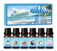 SoulOrigin Summer Essential Oils Set, Fragrance Oil Gift Set for Oil Diffusers, Scented Oils for Soap Candle Making 6x10ml - Sea Breeze, Pineapple, Watermelon, Coconut, Pink Beach, and Pina Colada