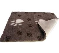 SoulPet Chocolate Brown Large White Paw High Grade Vet Bedding Non-Slip back Bed Fleece for Pets