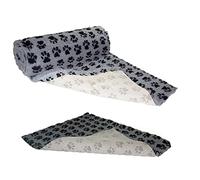 SoulPet Grey Black Paws Vet Bedding NON-SLIP ROLL WHELPING FLEECE DOG PUPPY PRO BED
