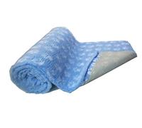 SoulPet Light Blue White Paw High Grade Vet Bedding Non-Slip back Bed Fleece for Pets